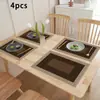 Mantel Geométrico Negro, Rectangular con Patrón de Lino Textura de Bambú Poliéster Lavable, Impermeable y a Prueba de Aceite