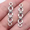 34x 7mm 0.9g plata antigua DIY retro aleación de zinc accesorios de joyería conector de tira