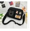 Novo estilo japonês macio menina bonito saco pequeno antique menina estudante saco bordado urso saco de lona mulheres saco crossbody