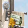 Estante de Cocina con Ventosa para Paños, Estante Giratorio de Múltiples Barras con Drenaje para Fregadero y Repisa de Ventana, Toallero de Pared