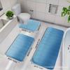 Explosiones Transfronterizas TEMU Juego de Baño Acolchado de Tres Piezas Alfombra Antideslizante Absorbente de Agua para Inodoro Alfombra de Coral