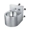 Lavabo de Acero Inoxidable 304 con Barrera de Agua, Lavabo Semicircular de Montaje a Pared para Baños de Prisiones y Centros de Detención