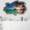 Pegatinas de Pared con Paisaje Marino Estéreo 3D Transfronterizas Fondo de Pared para Sofá y Mesita de Noche Mural de Decoración del Hogar Autoadhesivo