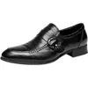 Sapatos Sociais Masculinos de Couro Genuíno Bico Fino Transfronteiriços Sapatos Formais de Negócios Masculinos Sapatos Casuais Britânicos Bico Fino Sem Cadarço Sapatos de Trabalho