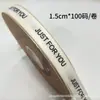 Logotipo de Letra Dia dos Namorados Fabricante Atacado Fita 1,5cm Flor Fita para Embalagem de Presente Fita Bege com Fio