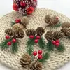 Navidad Estilo Nuevo Cortes de Navidad Caja de Regalo DIY de Año Nuevo Decoraciones Piñas y Frutos Rojos
