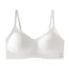Algodón sin tinte amigable con la piel ropa interior fina ropa interior sin teñir para mujer sin costuras sin varillas soporte suave cómoda transpirable sujetador de algodón puro
