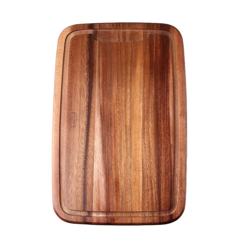 相思木菜板擀面案板 家用切菜板带凹槽木制砧板面包托盘BSCI