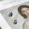 Pendientes Yanbai de Estilo Medieval Ligero, Retro Francés, Forma de Lágrima, Circonita Esmeralda, Pendientes Dorados Elegantes de Estilo Palacio de Lujo Ligero