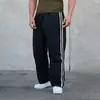 Pantalones deportivos de doble raya para hombre transfronterizos, de pierna recta, para fitness, running, baloncesto, entrenamiento, pantalones deportivos casuales