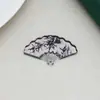 Nuevo Abanico de Bambú Estilo Chino con Agujeros Pendientes DIY Pendientes Pasador Colgante Joyería Nuevo Estilo Chino Materiales Hechos a Mano