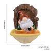 Comedouro de Pássaros de Resina Goblin Anão Velho de Barba Branca Enfeites de Decoração de Pátio Decoração de Jardim de Casa Comedouro de Pássaros