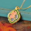 Collar personalizado Linlang trébol hierba de la suerte colgante plata S925 incrustado jade Hetian plano liso flor de plata para hombres y mujeres