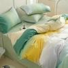 Juego de cuatro piezas de funda de edredón de algodón lavado doble, estilo nórdico simple ins, juego de tres piezas de funda de edredón y sábana para dormitorio, ropa de cama 4