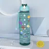 Taza deportiva exterior transfronteriza portátil 750 ml estudiante con pajilla taza espacial gran capacidad taza de agua cuerda taza de plástico