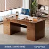 Mesa de Escritório com Fechadura, Mesa de Computador para Casa, Mesa Simples de Desktop, Bancada de Trabalho, Mesa com Múltiplos Gavetas, Combinação de Mesa e Cadeira para Funcionários