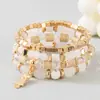 Bestseller transfronterizo popular europeo y americano: Pulsera con colgante de búho estilo bohemio, pulsera de cuentas de cordón elástico multicapa