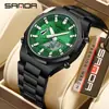Reloj Digital Sanda Pantalla Dual Sincronizada Multifuncional para Hombre Octagonal Cuenta Regresiva Luminoso 3376