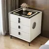 Mesita de noche de madera de alta gama estilo francés, tocador de lujo ligero con almacenamiento, mueble de noche personalizable para dormitorio y vivienda de alquiler