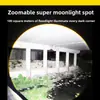 Linterna LED de Alta Potencia Mini Antorcha Táctica Recargable Batería 21700 Largo Alcance Láser Blanco Portátil Camping al Aire Libre Luz de Emergencia Carga Tipo C Negro