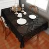 Mantel de encaje con borlas pequeñas, romántico, francés, rectangular, para mesa de comedor, mesa de centro, decorativo, venta al por mayor