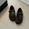 Sapatos Mary Jane Estilo Retro Fofos e Confortáveis Femininos 2026 Outono/Inverno Novo Estilo Calçados de Exterior Mocassins de Corte Baixo com Fivela Única