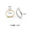 Anillo Decorativo Versátil Simple de Zircón Único de Nuevo Estilo Primavera y Verano para el Dedo Índice de Mujer Anillo Redondo de Zircón de Acero Inoxidable con Cuatro Garras