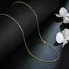 Acero de Titanio Cadena Universal para Mujer Chapado en Oro de 18K Cadena Desnuda de Moda Versátil Cadena para Clavícula Labio Forma O Venta al por Mayor Plata Oro Rosa