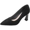 Zapatos de Tacón de una Pieza para Mujer, Zapatos Formales de Trabajo de Gamuza con Suela Suave, Zapatos de Trabajo Profesionales Negros, Zapatos Individuales para Mujer, Cómodos