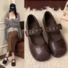Zapatos Mary Jane Estilo Retro Francés para Mujer 2026 Otoño Nuevos Zapatos de Corte Bajo Versátiles para Viajar con Correa de Hebilla Única y Suela Plana