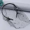 Velo de novia de comercio exterior tocado diadema de malla cubre cara accesorios para el cabello diadema con incrustaciones de diamantes de imitación accesorios para fiesta de bolas JM24