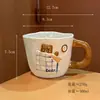 Creativos Cuencos y Platos de Cerámica con Oso y Relieve 3D, Vajilla Infantil, Artículos de Regalo, Tazas de Color Bajo Esmalte, Cuencos para Arroz