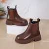 Botines Chelsea de Moda para Mujer 2026 Nuevos Botas de Chimenea Otoño/Invierno Estilo Británico Botas Martin de Suela Gruesa Botines Delgados de Moda