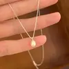 Collar Colgante de Perla de Agua Dulce Natural en Plata de Ley S925 para Mujer, Cadena de Clavícula Versátil y de Alta Gama, Estilo de Lujo Ligero y Nicho