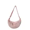 Nova Bolsa Cruzada Casual Japonesa e Coreana Outono e Inverno 2024 Cor Doce Moda Bolsa Bolinho Pelo Sintético de Vison Bolsa de Axila