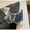 Bolsa Feminina de Luxo, Nova Moda Retro Estilo Jeans com Strass Bolsa Almofada Portátil, Bolsa Transversal de Ombro Tendência