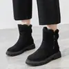 Nuevas Botas de Nieve de Algodón Grueso y Cálido con Forro de Felpa a Mitad de la Pantorrilla 2023 Botas de Invierno Gruesas y Cálidas con Piel Integrada Tendencia para Mujer