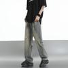 2025 Nuevos Jeans Rasgados de Alta Calle Estilo Retro Americano con Bordado de Estrella Lavada, Rectos Holgados, Pantalones Hip-Hop para Hombre