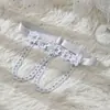 Bambú como ropa una generación de chicas lindas cadena BBC tirantes de flor blanca anillo elástico para el muslo P0378