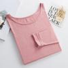 Camiseta de manga larga con cuello redondo de modal para mujer, nueva camiseta de otoño para mujer, color liso, combinable, ajustada, talla grande.
