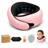 Almohada Popular con Espuma Viscoelástica en Forma de U Transfronteriza, Almohada de Viaje para el Cuello, Portátil y Plegable, Adecuada para Siestas en Avión y Soporte Cervical