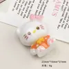 Accesorios de Resina DIY de Dibujos Animados, Pinzas para el Cabello de Gato Sentado 3D con Pegamento de Crema, Hebillas para Zapatos, Llaveros, Colgantes y Decoraciones