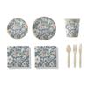 Estampado en Caliente Tema Floral Plato de Papel Desechable Personalizado Grado Alimenticio Plato Redondo Fiesta de Picnic Plato para Cena Uso Diario en el Hogar 1