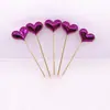 Cartão de amor para bolo 5 cinco pontas estrelas de amor coração de pêssego bolo Bandeira de amor sorvete amor