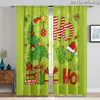 Cortinas de Grinch Navideño Decoración Festiva Cortinas Romanas Cortas Sin Taladro Cortinas Impresas Digitalmente