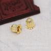 Pendientes Hongxing Pendientes Chapados en Oro DIY Estampillas de Lirio del Valle Pasador Colgante de Flor Pendientes Hechos a Mano Coronas B603