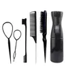 Set de Herramientas de Peluquería Transfronterizo Peine de Estilismo, Peine de Cardado, Cepillo para Cejas de Doble Extremo, Peine de Cola con Aguja de Acero, Aguja para Tirar del Cabello, Botella con Atomizador Continuo