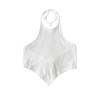 Chaleco halter corto con dobladillo triangular y espalda descubierta con cordones, ajustado, novedad de verano 2022, venta al por mayor