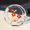 Flor de Ameixa de Cristal Prata Flor de Ameixa Dupla Artesanato de Flores de Cristal Enfeites Fornecimento Transfronteiriço Lembrança do Dia das Mães