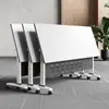 Mesa de conferência dobrável Mesa longa de emenda dobrável móvel com rodas Mesa de escritório de treinamento dobrável móvel e combinação de cadeira